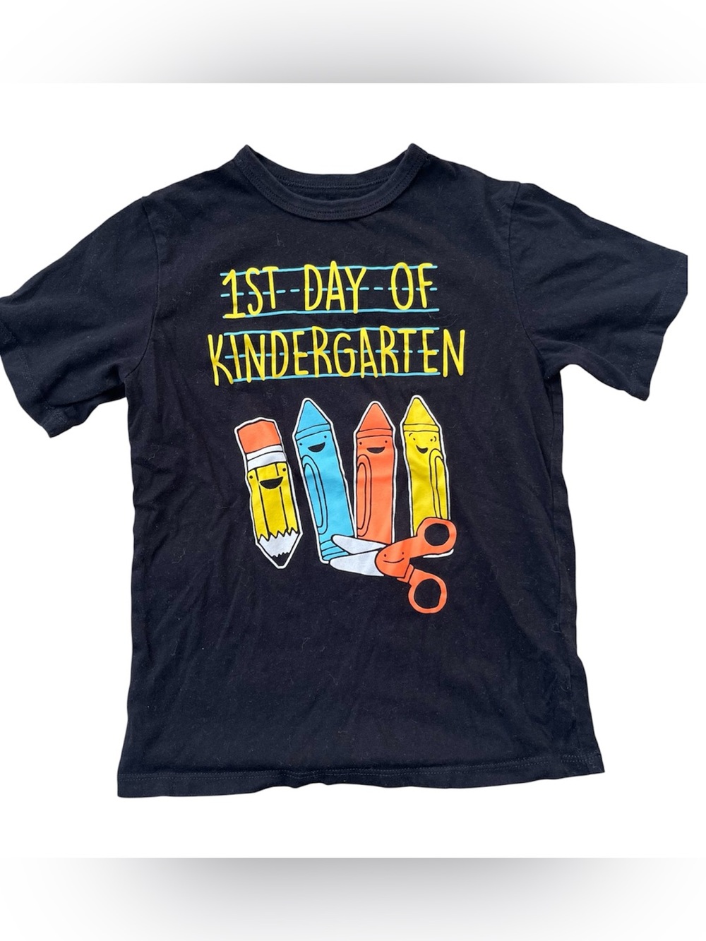 The Children’s Place First Day of Kindergarten T Shirt Black Size 5/6 100% Cot